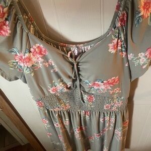 No Boundaries Gray Floral dress